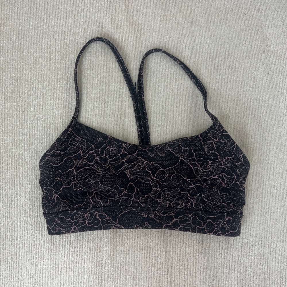 Lululemon Flow Y Bra *Nulu – Lacescape Spanish Rose Black